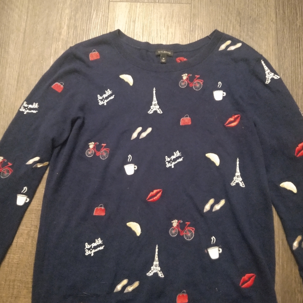 Talbots Paris embroidered sweater